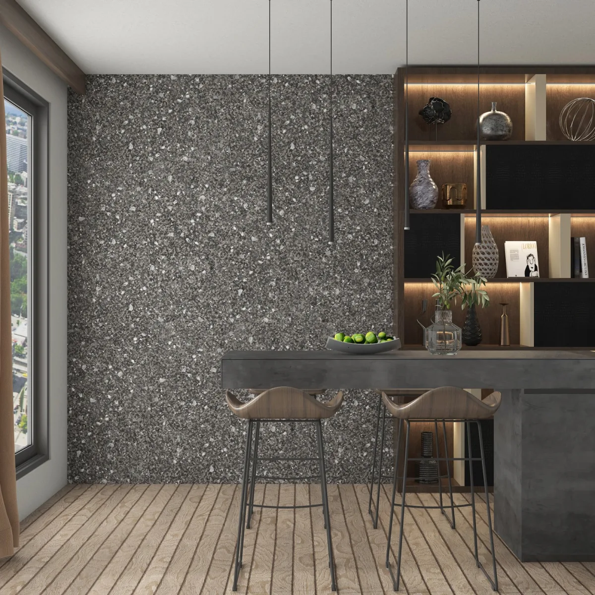 Exotica Granite Nero, terrazzo wall tile for bathroom